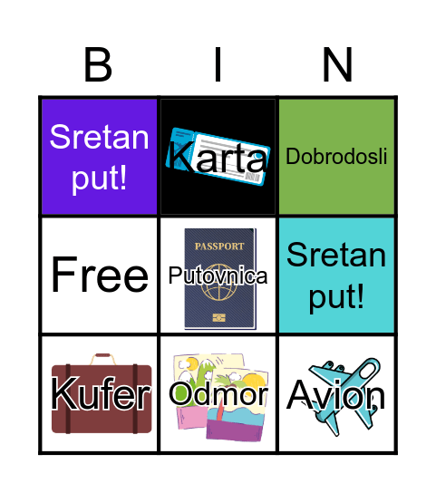 Putovanje Bingo Card