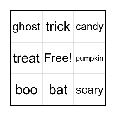 Halloween Bingo Card