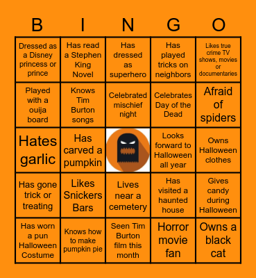 Halloween Bingo Card