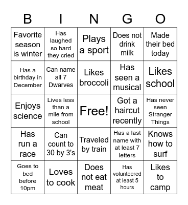 AVID Bingo Card