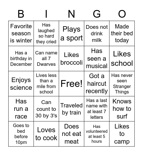 AVID Bingo Card