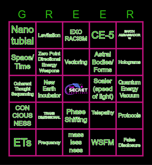 STEVEN GREER BINGO Card