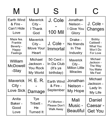 Austin’s 27th Birthday Bingo Card