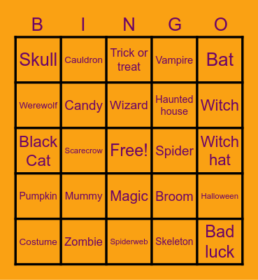 Halloween Bingo Card