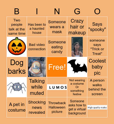 Virtual Halloween Bingo Card