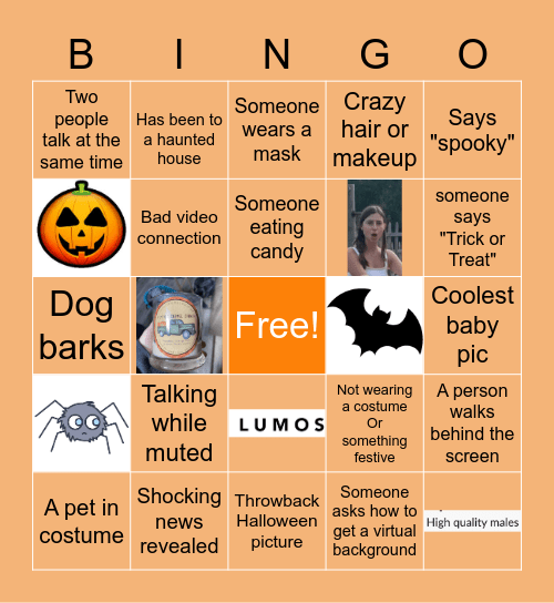 Virtual Halloween Bingo Card