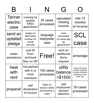 2021-2022 Energy Bingo! Bingo Card