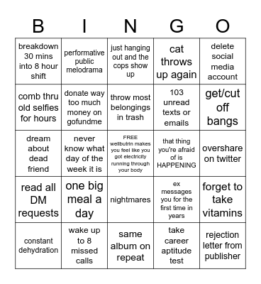 bad time bingo Card