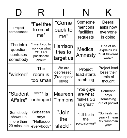Student Services : Send it or End it xox Bingo Card