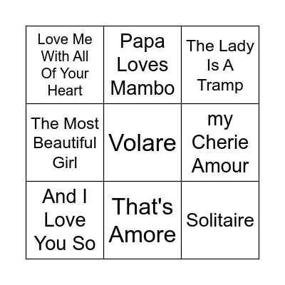 THE CROONERS Bingo Card