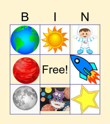 UNIVERSE Bingo Card