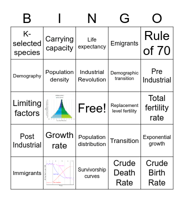 APES - UNIT 3 - HUMAN POPULATION Bingo Card