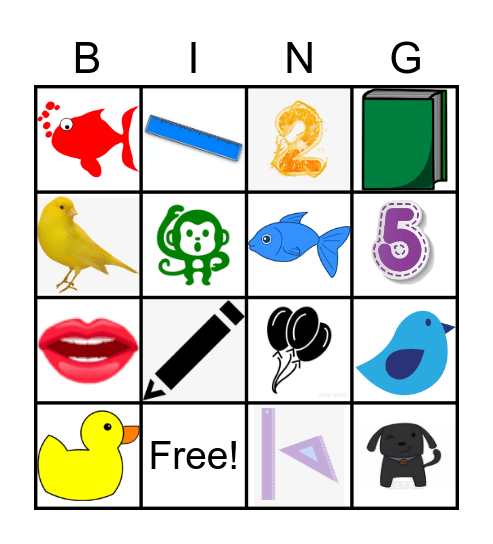 Colors BINGO Card