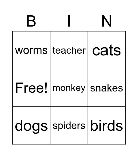 BINGO Card