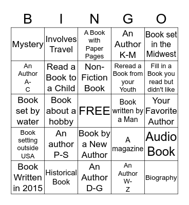 Library Summer Bingo Card