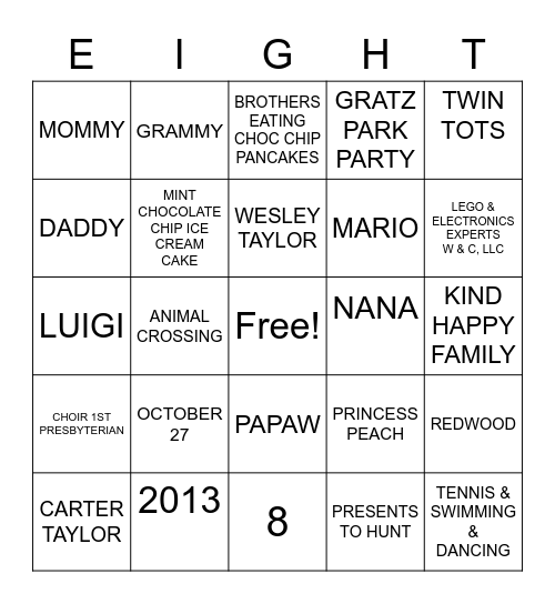 TTYKES  BIRTHDAY  2021 Bingo Card