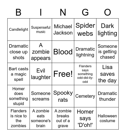 Treehouse of Horror Bingo - Clown Without Pity Bingo Card