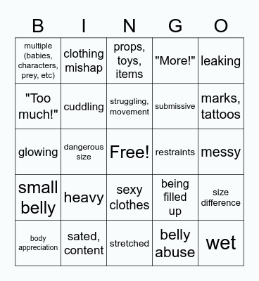 Distendber Prompt Bingo Card