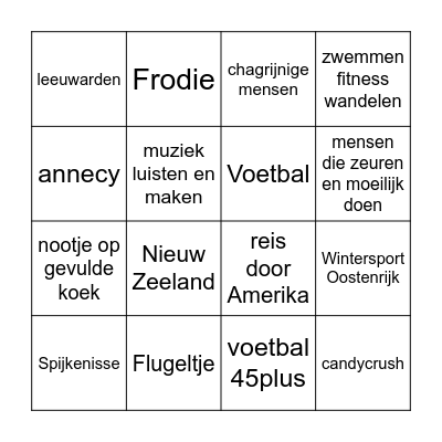 Ken Jij Mij? Bingo Card