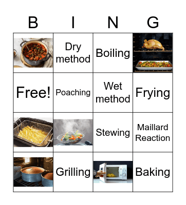 Cooking Methods Bingo Card