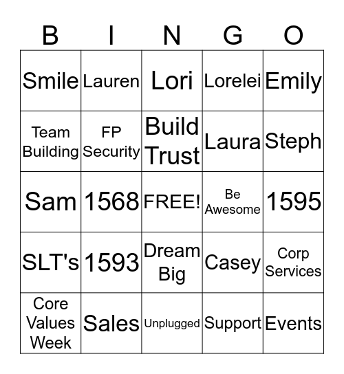 Frontpoint  Bingo Card
