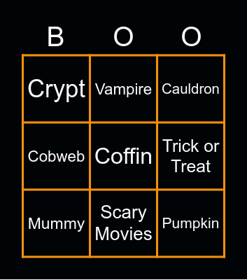 Spooky Halloween Bingo Card