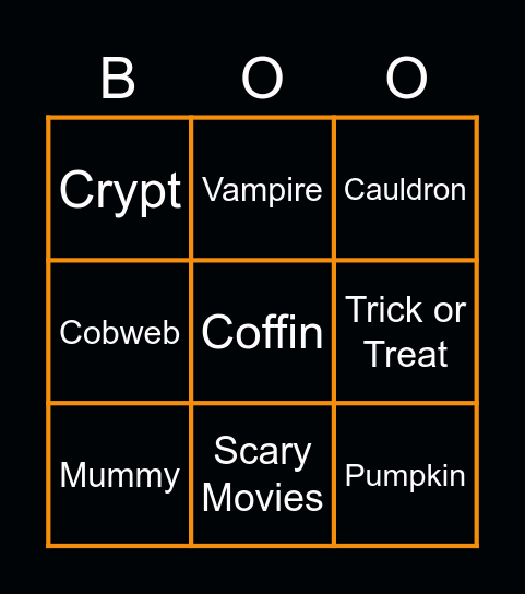 Spooky Halloween Bingo Card