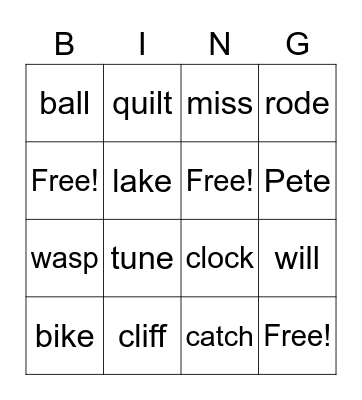 S.P.I.R.E. Level 3 BINGO Card