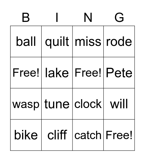 S.P.I.R.E. Level 3 BINGO Card