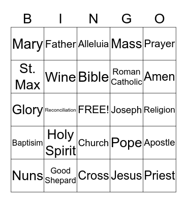Faith  Bingo Card