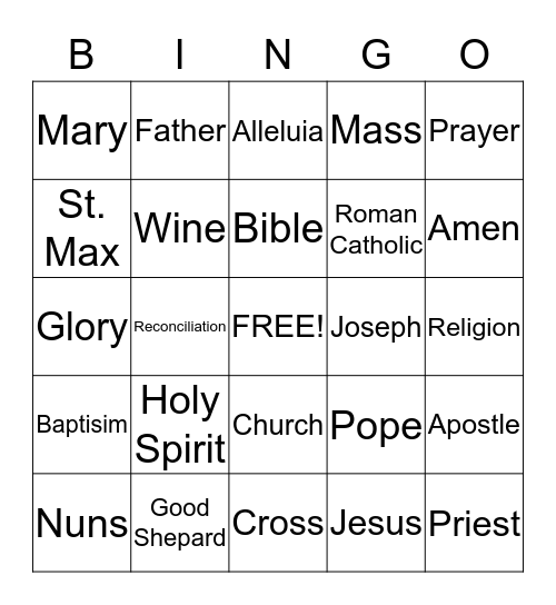 Faith  Bingo Card