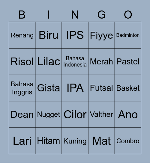 Sanji Bingo Card