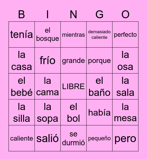 RICITOS DE ORO Bingo Card