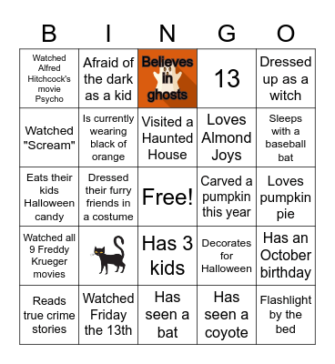 Halloween Bingo Card