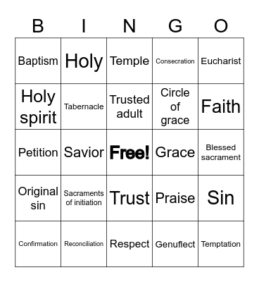YFF vocab words #1 Bingo Card