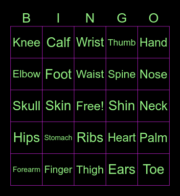 School on Wheels Bingo Card