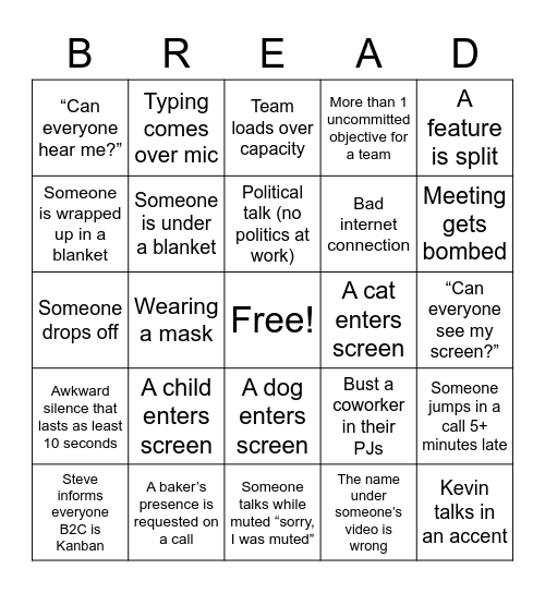 PI7 Bingo Card