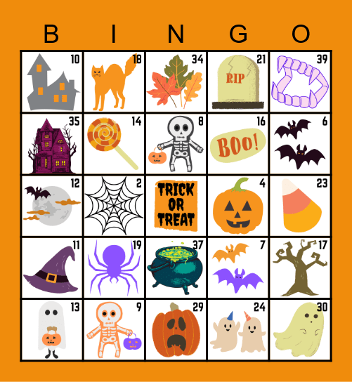 Happy Halloween Bingo Card