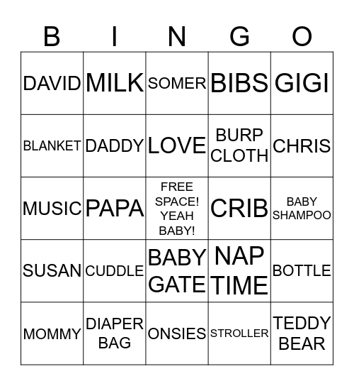 GIGI'S BINGO Card