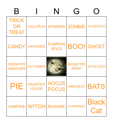 Fall-o-ween Bingo Card