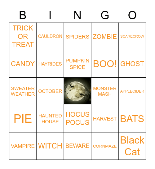 Fall-o-ween Bingo Card