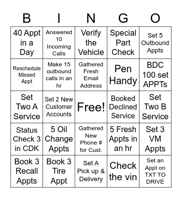 BDC Bingo Card