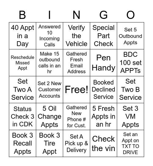 BDC Bingo Card