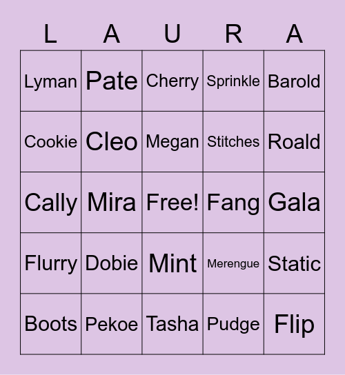 Dream Address Bingo Card