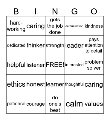 leaders of tomorrow Bingo Card