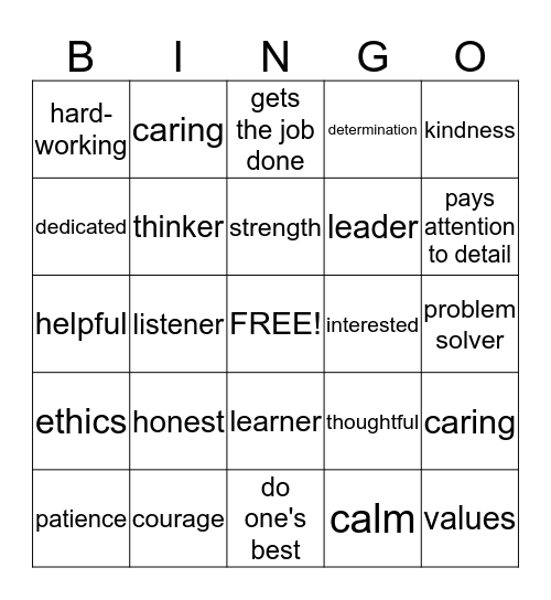 leaders of tomorrow Bingo Card