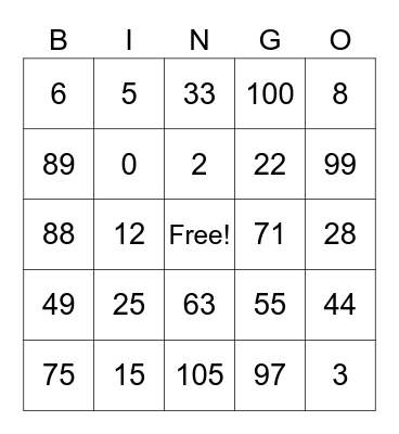 Winter Park Bingo Card
