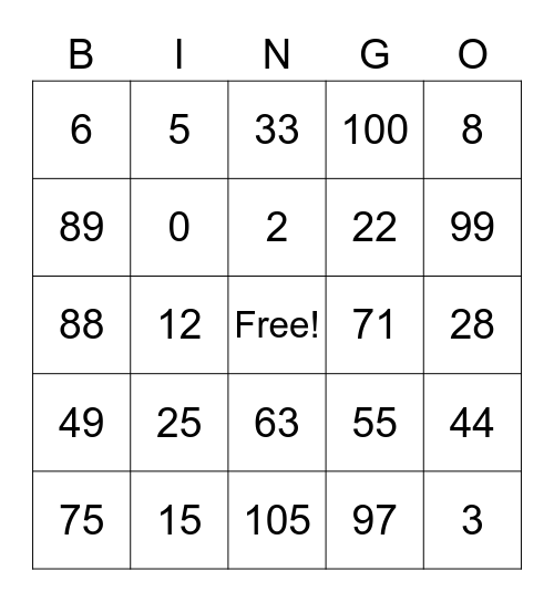 Winter Park Bingo Card