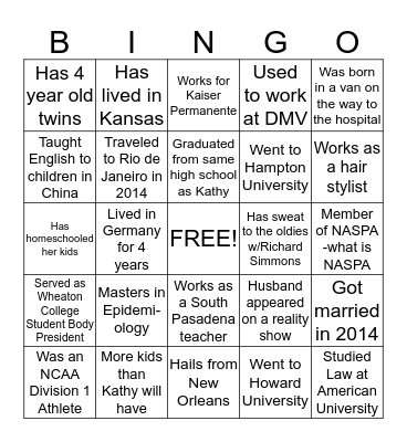 Baby Shower Bingo Card