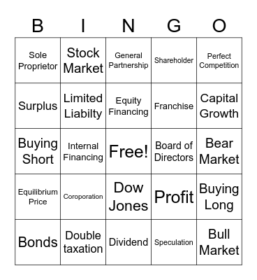 Ian Bingo Card